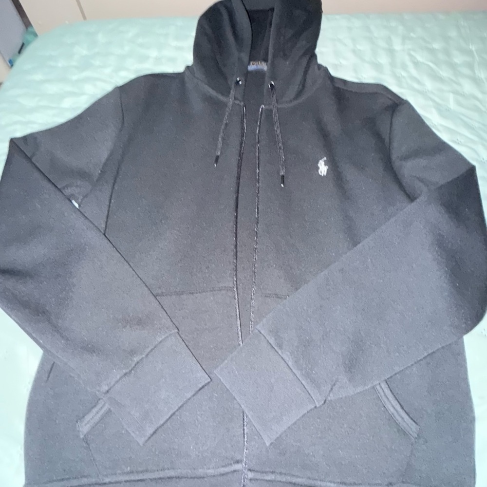 Polo by Ralph Lauren Black Zip-Up Hooded Sweater